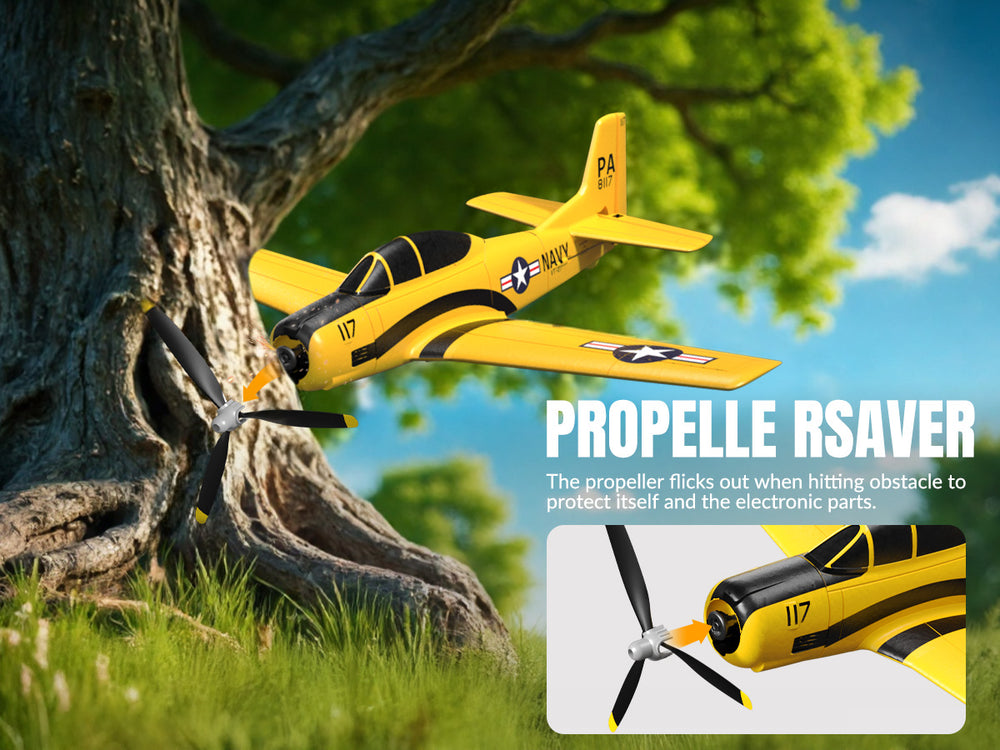 VOLANTEXRC T-28 Trojan RC Plane 4CH 400mm RTF with Xpilot Stabilization
