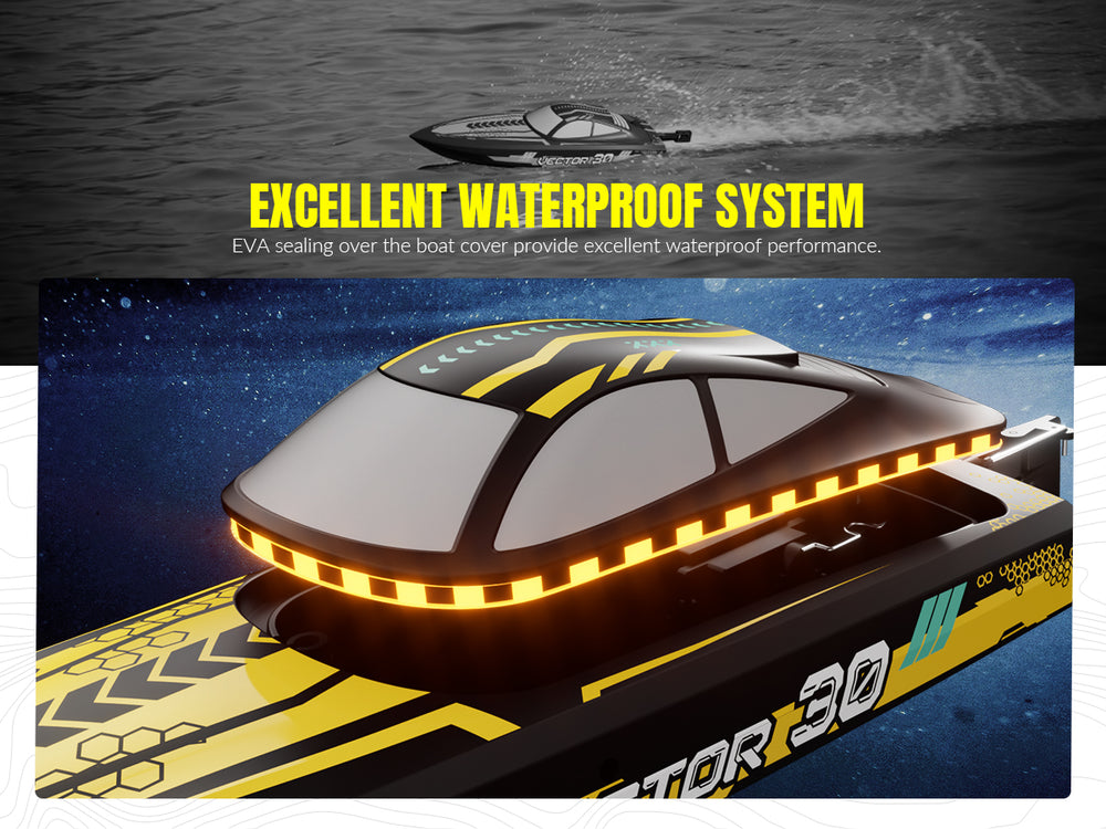 VOLANTEXRC Vector 30: 30mph High-Speed RC Boat with Self-Righting & Reverse