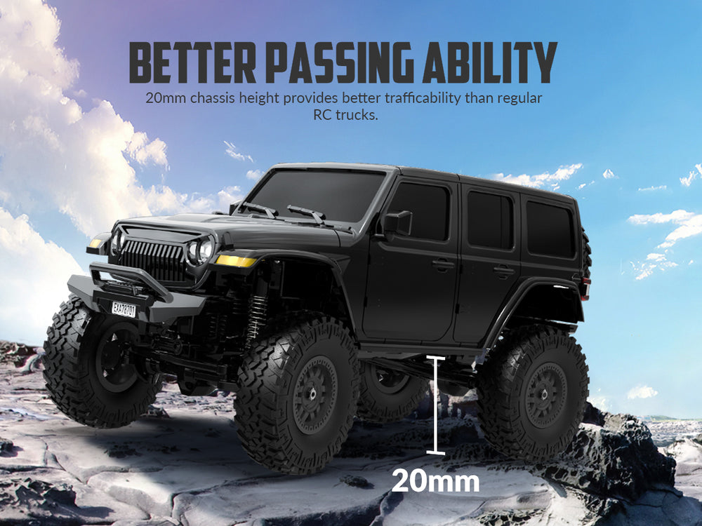 RACENT 1:24 Crawler RC Monster Truck Rock Climbing (78701 Black)
