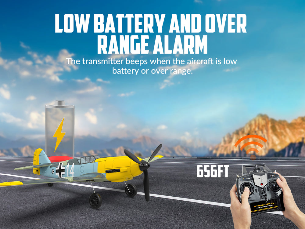 VOLANTEXRC BF-109 Warbird RC Airplane Ready to Fly | Beginners Gyro