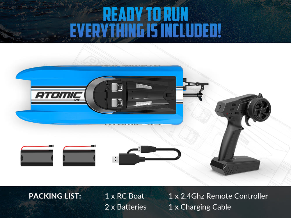 VOLANTEXRC Atomic XS Remote Control RC Boat for Pool Kids toys 20mph Fast Racing