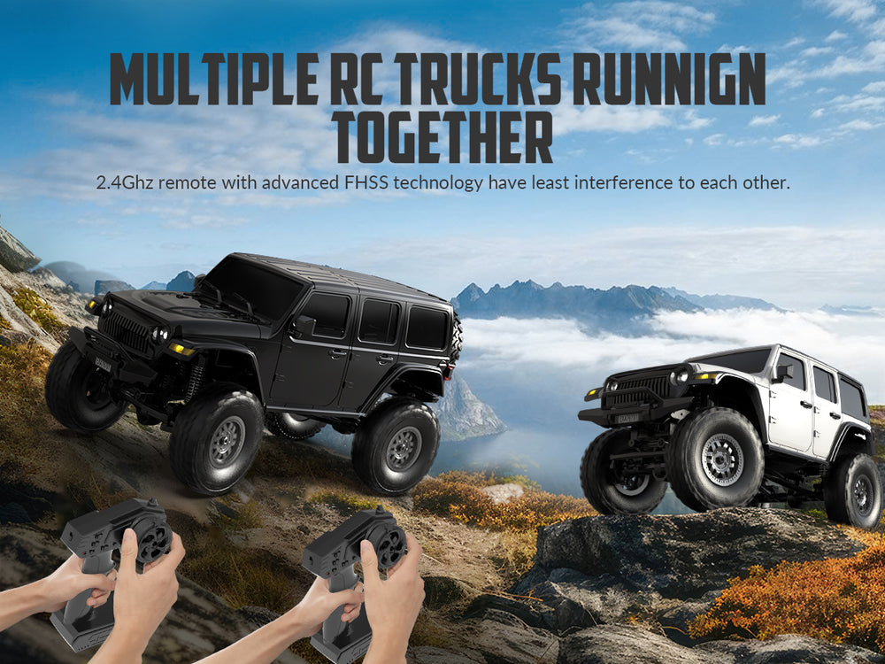 RACENT 1:24 Crawler RC Monster Truck Rock Climbing (78701 Black)