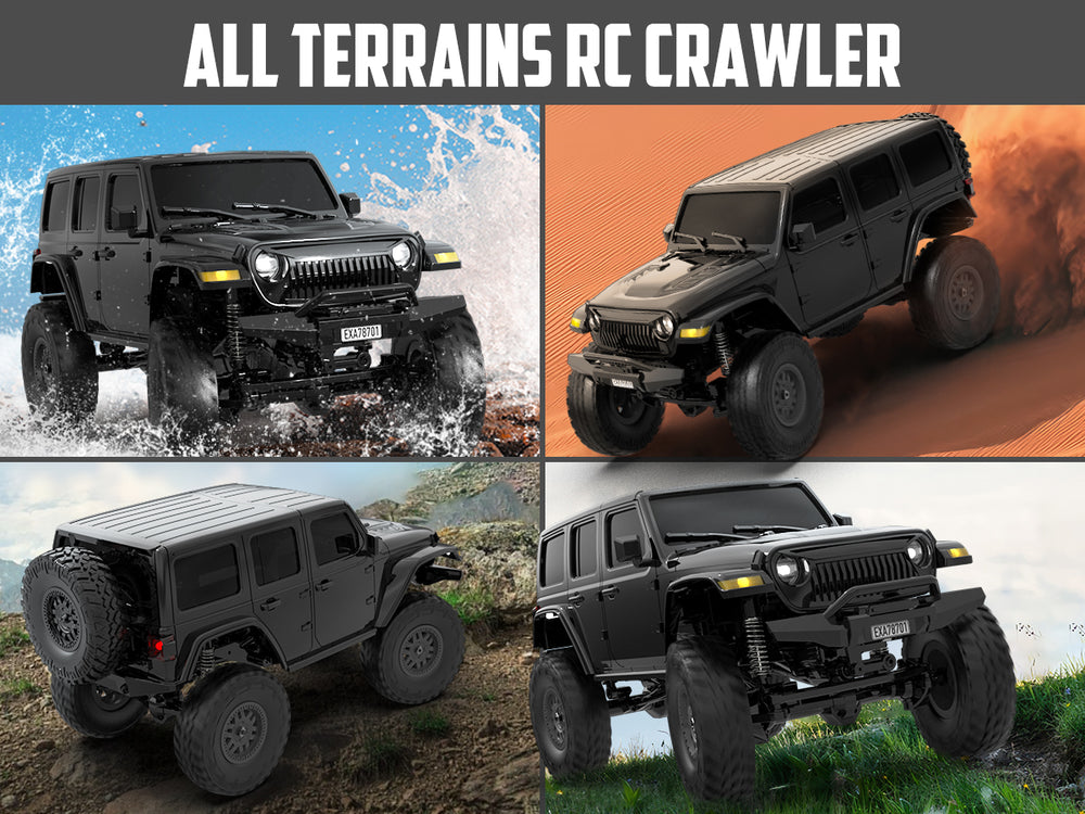 RACENT 1:24 Crawler RC Monster Truck Rock Climbing (78701 Black)