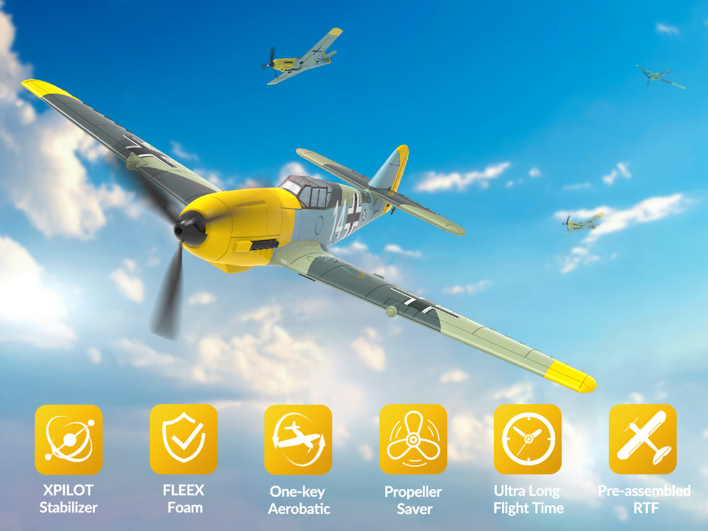 VOLANTEXRC BF-109 Warbird RC Airplane Ready to Fly | Beginners Gyro