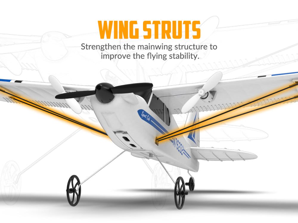 VolantexRC Sport Cub S2 2-CH RC Plane with Gyro Stabilization RTF