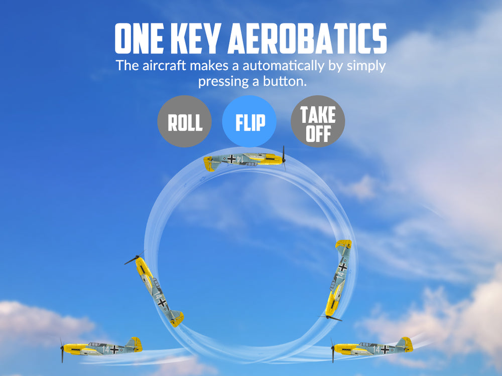 VOLANTEXRC BF-109 Warbird RC Airplane Ready to Fly | Beginners Gyro