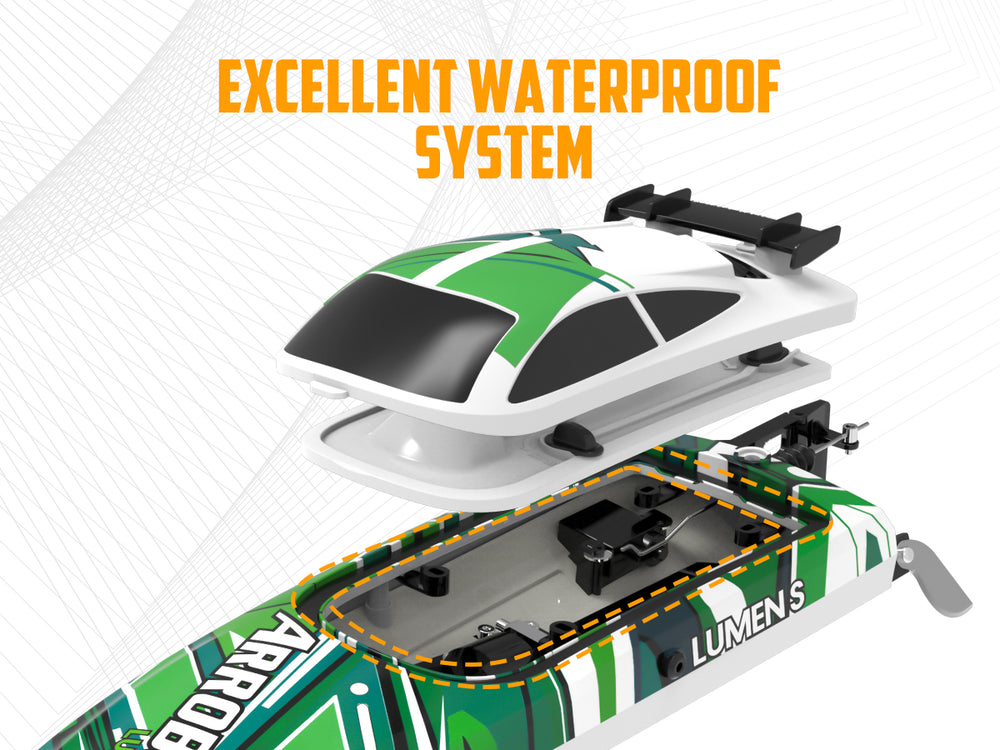 VOLANTEXRC Arrobolt Lumen S Brushless 35+MPH RC Boat with 7-Color LED