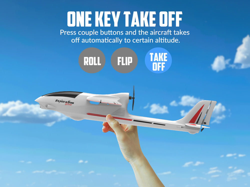 VolantexRC Ranger 600S Beginner RC Glider RTF - 4CH Stunt Plane with XPilot Stabilization