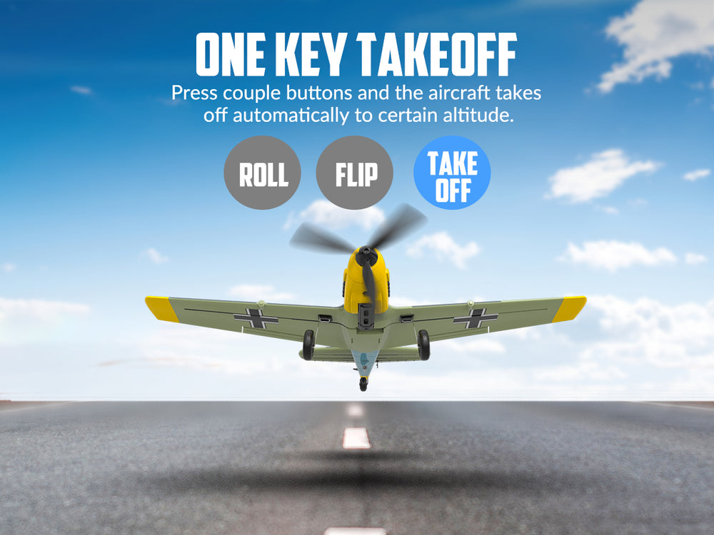 VOLANTEXRC BF-109 Warbird RC Airplane Ready to Fly | Beginners Gyro