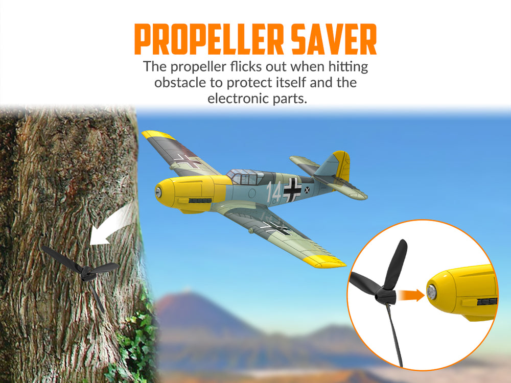 VOLANTEXRC BF-109 Warbird RC Airplane Ready to Fly | Beginners Gyro