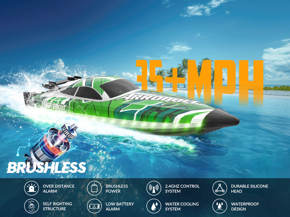 VOLANTEXRC Arrobolt Lumen S Brushless 35+MPH RC Boat with 7-Color LED