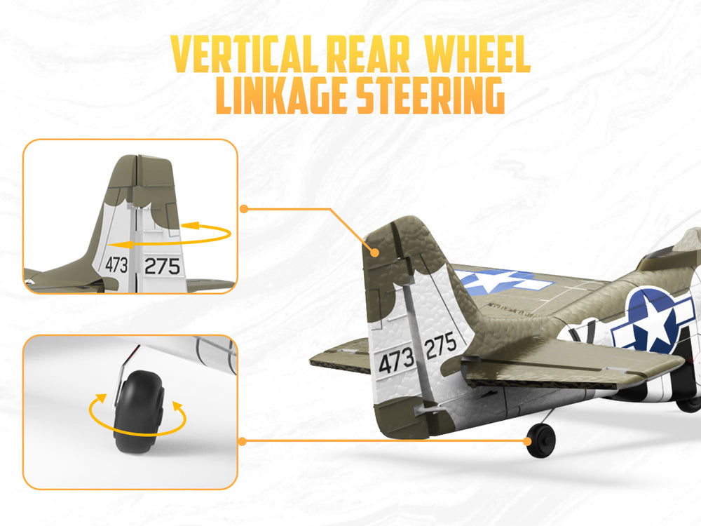 VOLANTEXRC 500mm P-51D Mustang (76802) PNP without Radio, Battery & Charger