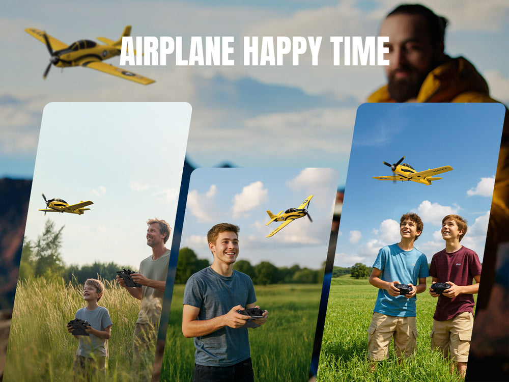 VOLANTEXRC T-28 Trojan RC Plane 4CH 400mm RTF with Xpilot Stabilization