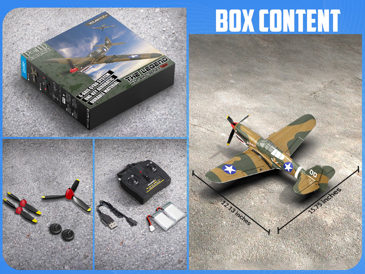 VOLANTEXRC Warhawk P40 (RTF) 4CH 400mm For Beginner (15.7'') 76113