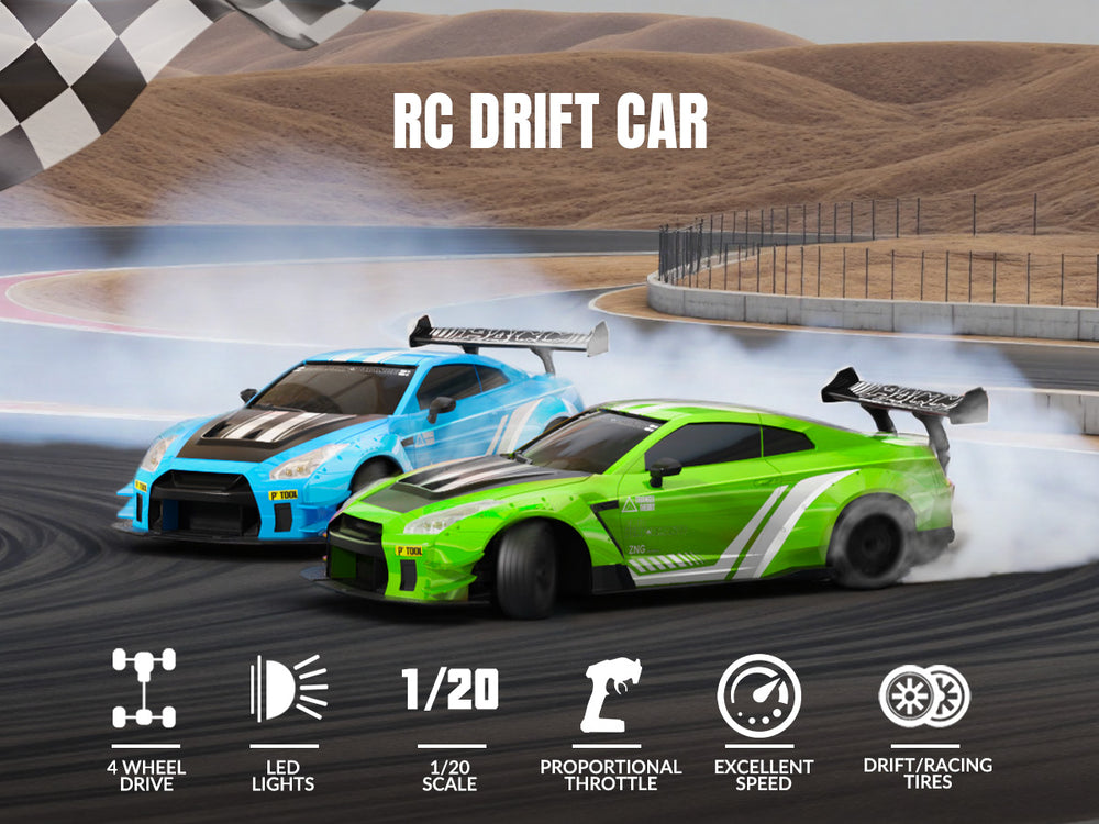 RACENT 1:20 RC Drift Car 4WD with Nitro Mist & Double Batteries