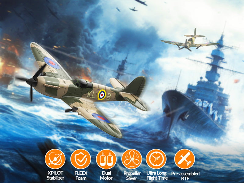 VOLANTEXRC Spitfire (RTF) 3CH 400mm with Gyro (15.7'') 76205