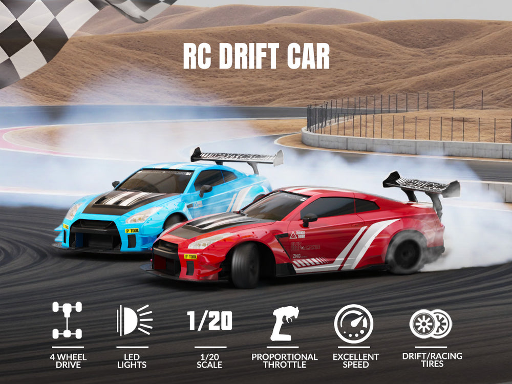 RACENT 1:20 RC Drift Car 4WD - Dual Motor Precision Control