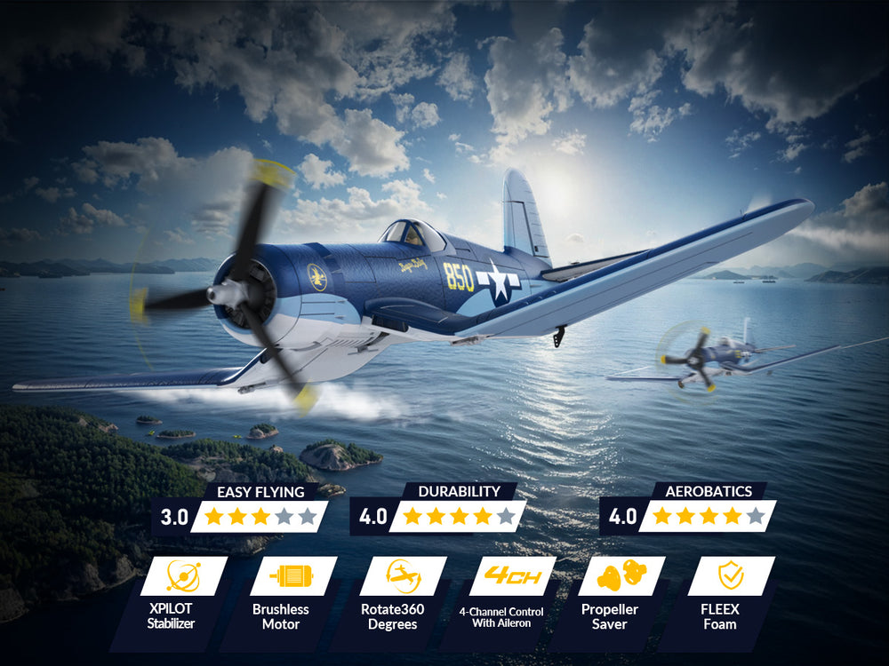 VOLANTEXRC Brushless RC Plane Corsair F4U - 500mm RTF