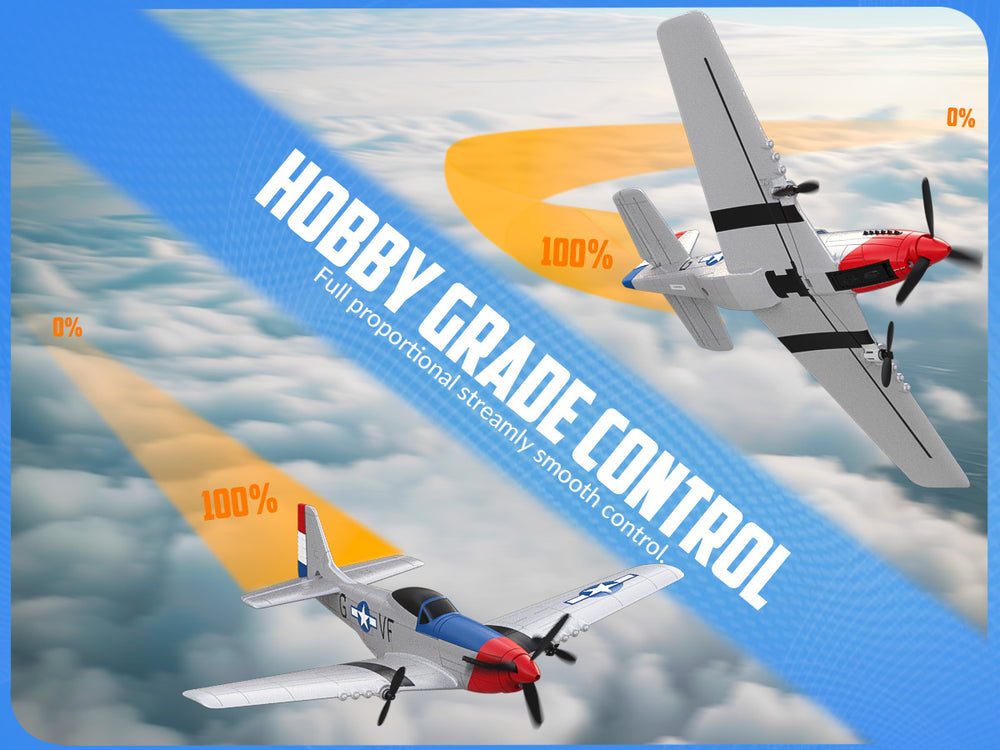 VOLANTEXRC P51 (RTF) 3CH 400mm for beginners (15.7'') 76207