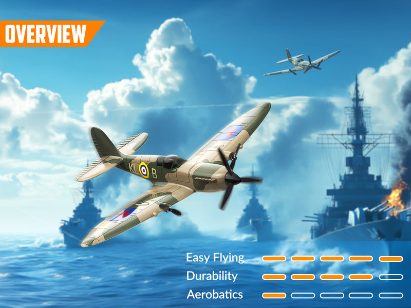 VOLANTEXRC Spitfire (RTF) 3CH 400mm with Gyro (15.7'') 76205