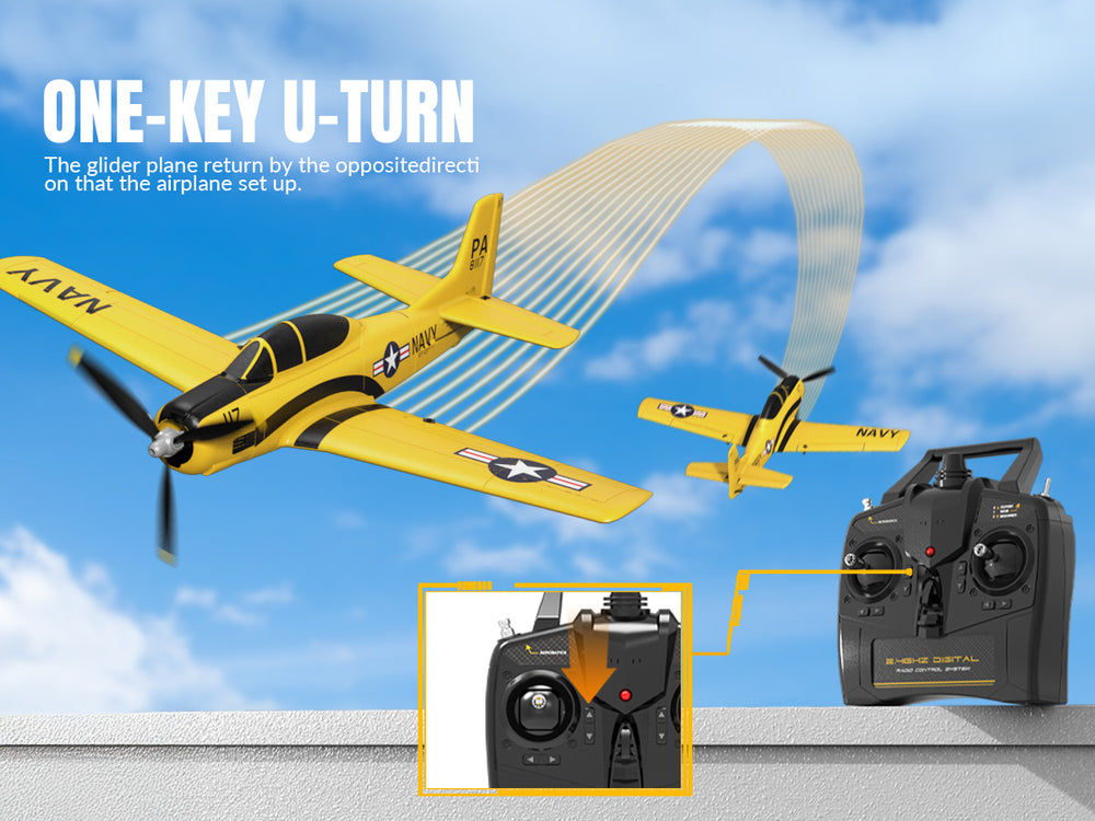 VOLANTEXRC T-28 Trojan RC Plane 4CH 400mm RTF with Xpilot Stabilization