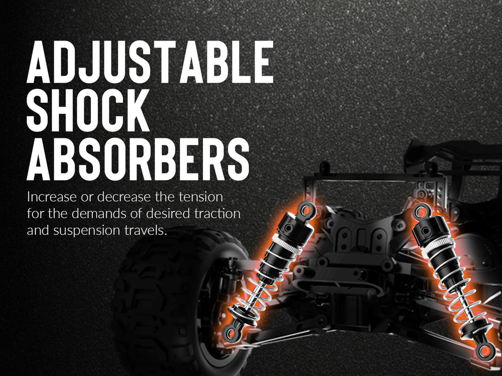 Racent Crossy Remote Control 4x4 RC Truck 1/16 Scale 30mph Fast High Speed 4WD Off Road （With Red Car Shell）