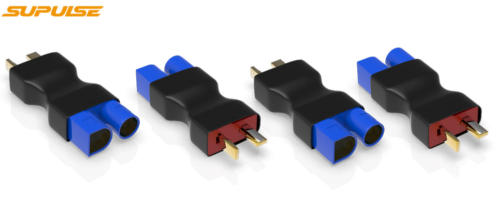 4pc T Plug Male to EC3 Female Adapter for RC Lipo Battery