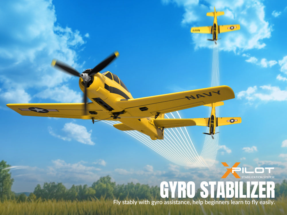 VOLANTEXRC T-28 Trojan RC Plane 4CH 400mm RTF with Xpilot Stabilization