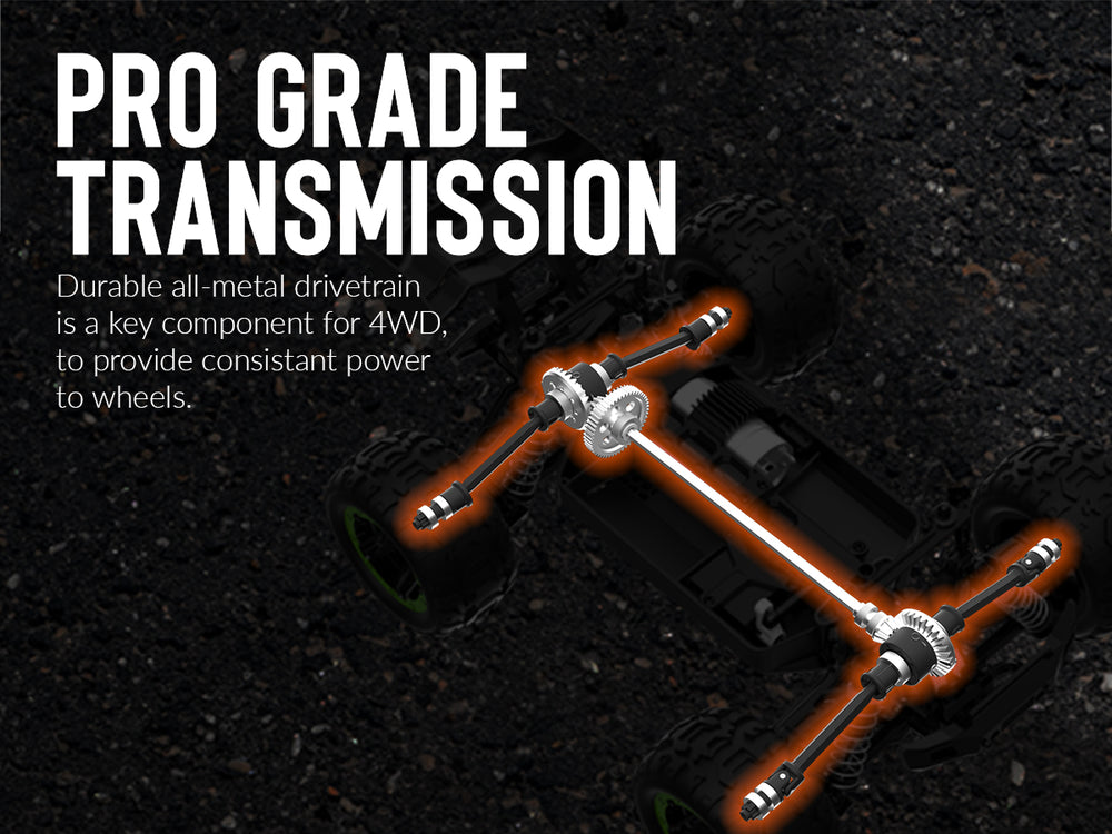 Racent Crossy Remote Control 4x4 RC Truck 1/16 Scale 30mph Fast High Speed 4WD Off Road （With Red Car Shell）