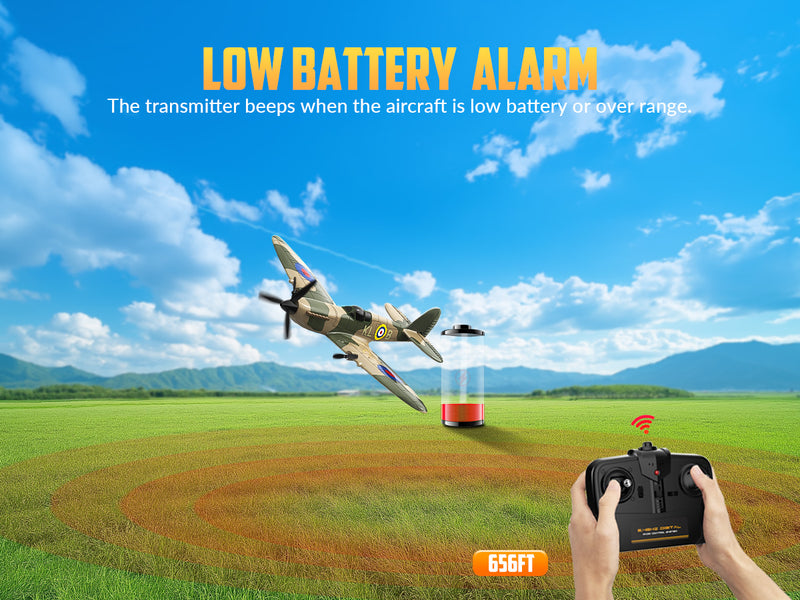 VOLANTEXRC Spitfire (RTF) 3CH 400mm with Gyro (15.7'') 76205