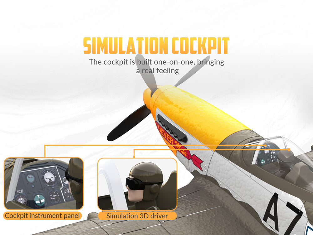 VOLANTEXRC 500mm P-51D Mustang (76802) PNP without Radio, Battery & Charger