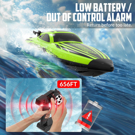 VOLANTEXRC Green SR40 Brushless 30+MPH RC Boat (79705)-EXHOBBY LIMITED.