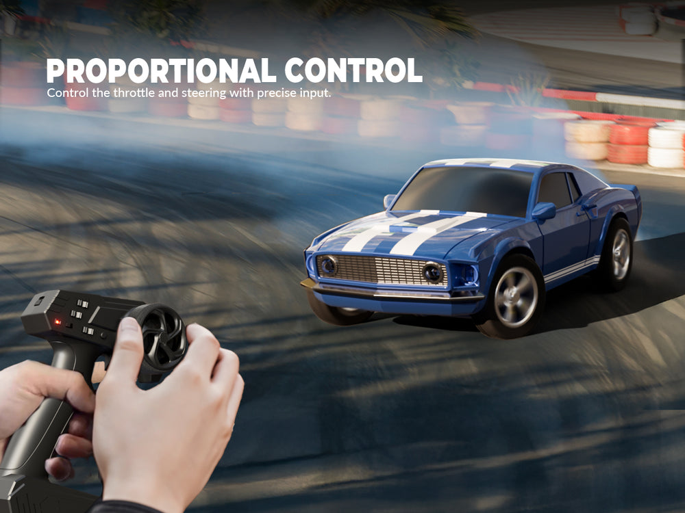 RACENT 1/64 Mustang RC Car Mini Retro Beast Proportional Control