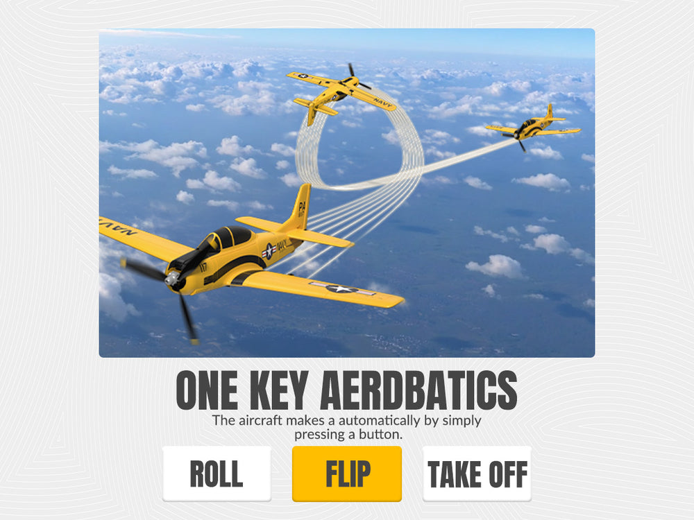 VOLANTEXRC T-28 Trojan RC Plane 4CH 400mm RTF with Xpilot Stabilization