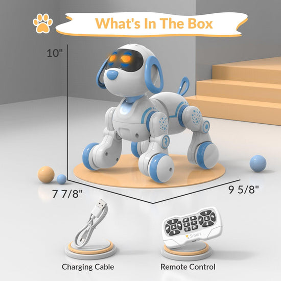 STEMTRON Programmable Remote Control & Interactive Robot Dog Toy(Blue)-EXHOBBY LIMITED.
