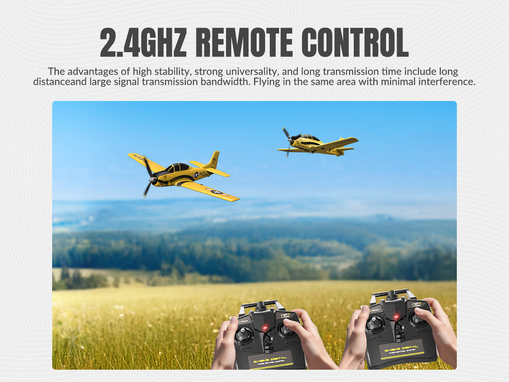 VOLANTEXRC T-28 Trojan RC Plane 4CH 400mm RTF with Xpilot Stabilization