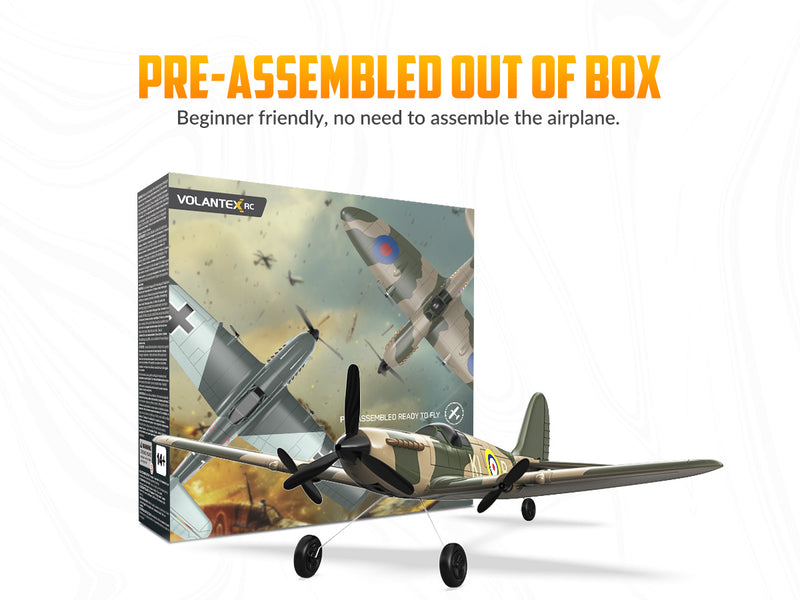 VOLANTEXRC Spitfire (RTF) 3CH 400mm with Gyro (15.7'') 76205