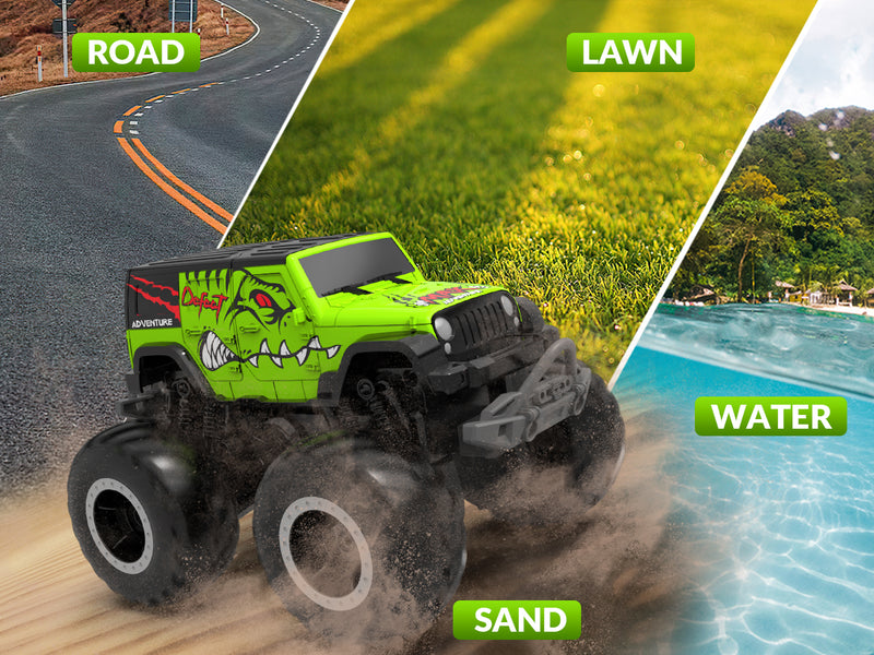 STEMTRON Amphibious (RTR) 1:20 Monster Truck Green For 3-8 Year Kids 917GB2