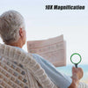 Multipurpose 10X HD thickened magnifying glass with 75MM Lens Magnifier and Non-Slip Soft Handle (Green)-EXHOBBY LIMITED.