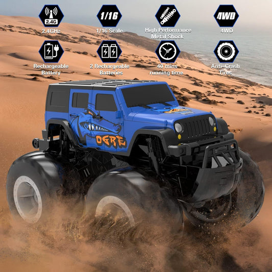 Amphibious Remote Control Car All Terrain Off-Road Waterproof RC Monster Truck for Kids - EXHOBBY